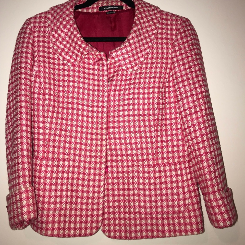 Retro Pink and White Ellen Tracy Blazer